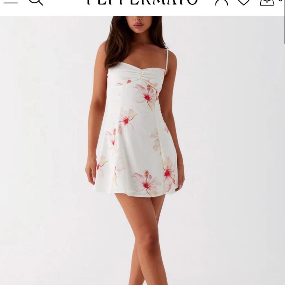 Peppermayo White Floral Mini Dress